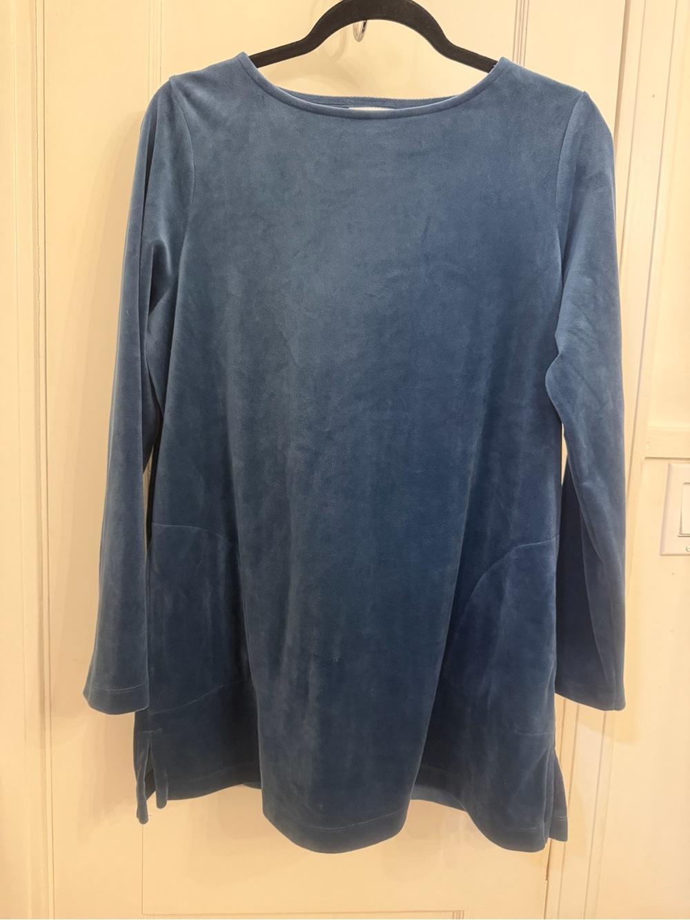 Pure Jill Women's Long-Sleeve Velvet Tunic Top - Blue